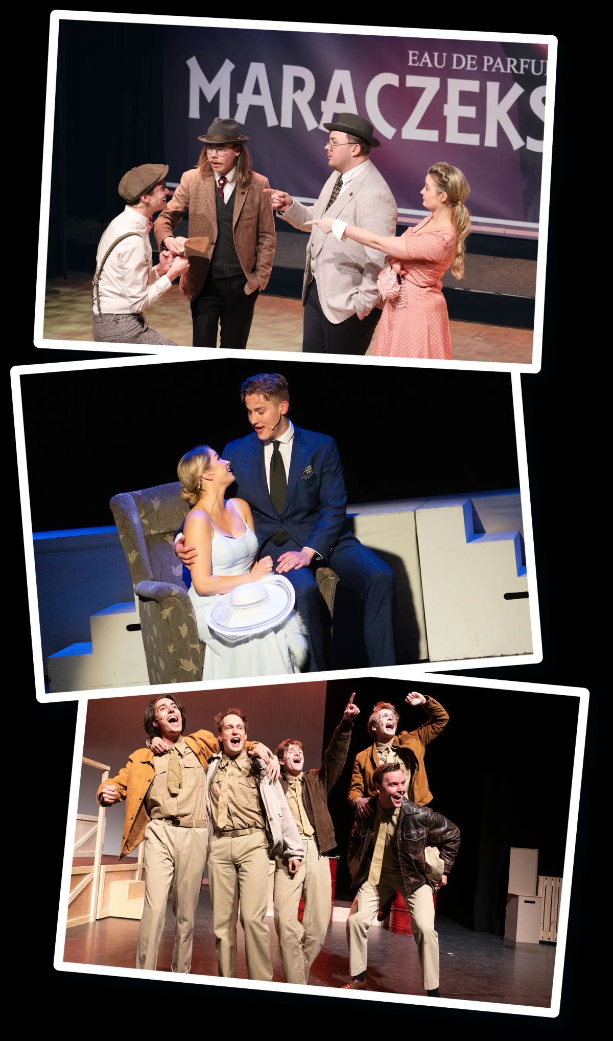 3 scènefoto's uit verschillende producties van De Haard